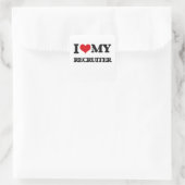 Ich Liebe mein Recruiter Quadratischer Aufkleber (Tasche)