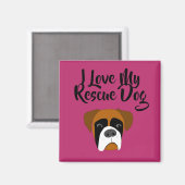 Ich Liebe mein Rettungsboxer-Magnet Magnet (Vorderseite/Rückseite)