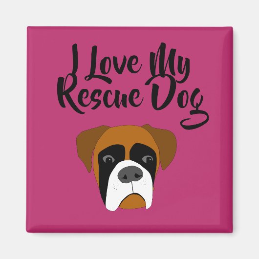 Ich Liebe mein Rettungsboxer-Magnet Magnet (Vorne)