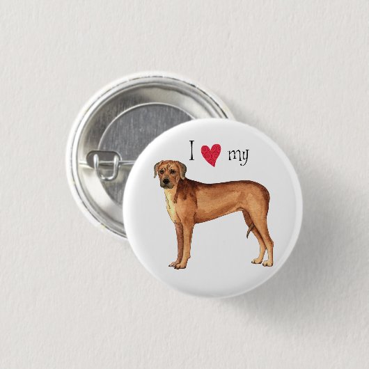 Ich Liebe mein Rhodesian Ridgeback Button (Vorne & Hinten)