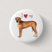Ich Liebe mein Rhodesian Ridgeback Button (Vorderseite)