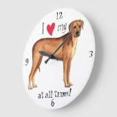 Ich Liebe mein Rhodesian Ridgeback Große Wanduhr (Winkel)