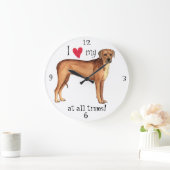 Ich Liebe mein Rhodesian Ridgeback Große Wanduhr (Zuhause)