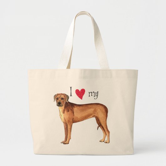 Ich Liebe mein Rhodesian Ridgeback Jumbo Stoffbeutel (Vorne)