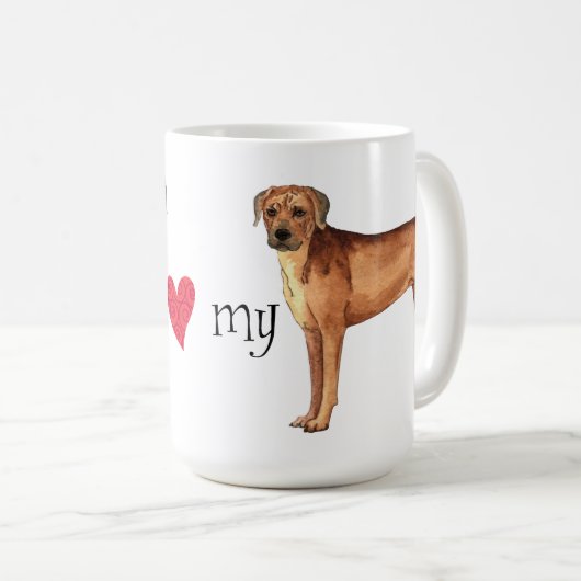Ich Liebe mein Rhodesian Ridgeback Kaffeetasse (VorderseiteRechts)