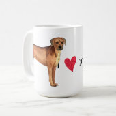 Ich Liebe mein Rhodesian Ridgeback Kaffeetasse (Vorderseite Links)