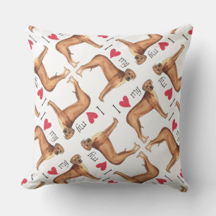 Ich Liebe mein Rhodesian Ridgeback Kissen