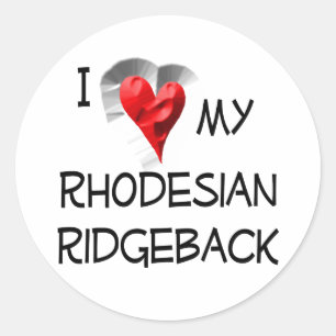 Ich Liebe mein Rhodesian Ridgeback Runder Aufkleber
