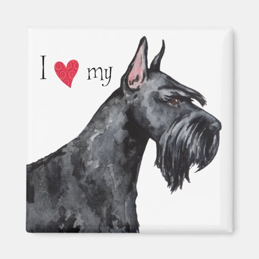 Ich Liebe mein Riese Schnauzer Magnet (Vorne)