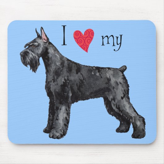 Ich Liebe mein Riese Schnauzer Mousepad (Vorne)