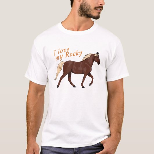 Ich Liebe mein Rocky Horse - Niedlicher Gast Reitp T-Shirt (Vorderseite)