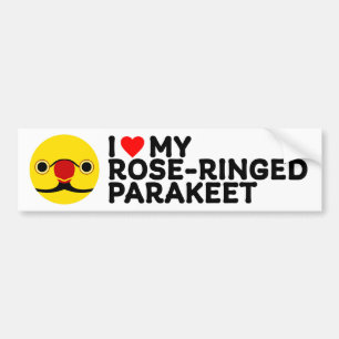 ICH LIEBE MEIN ROSE-RINGED PARACHET - Gelb männlic Autoaufkleber