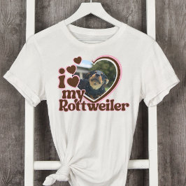 Ich Liebe mein Rottweiler Custom Pink Heart Foto T-Shirt