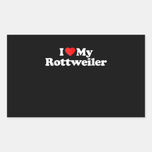 Ich Liebe mein Rottweiler Rechteckiger Aufkleber