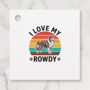 Ich liebe mein Rowdy-Vintage-Collie-Hund-Design_1 Geschenkanhänger