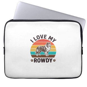 Ich liebe mein Rowdy-Vintage-Collie-Hund-Design_1 Laptopschutzhülle