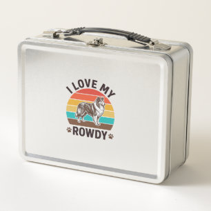 Ich liebe mein Rowdy-Vintage-Collie-Hund-Design_1 Metall Brotdose