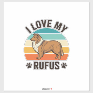 Ich liebe mein Rufus Vintage-Hundedesign_1 Aufkleber