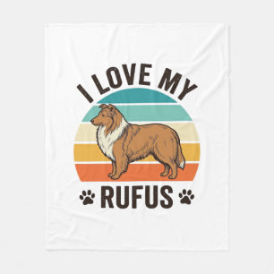 Ich liebe mein Rufus Vintage-Hundedesign_1 Fleecedecke