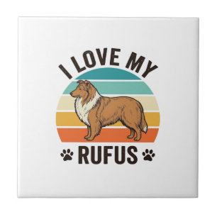 Ich liebe mein Rufus Vintage-Hundedesign_1 Fliese