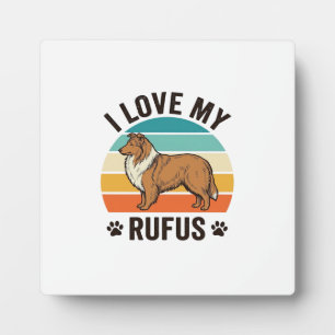 Ich liebe mein Rufus Vintage-Hundedesign_1 Fotoplatte