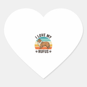 Ich liebe mein Rufus Vintage-Hundedesign_1 Herz-Aufkleber