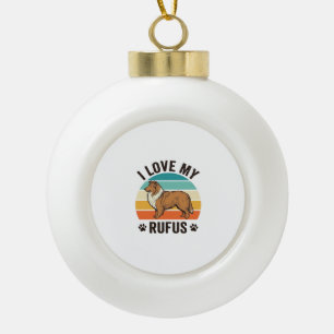 Ich liebe mein Rufus Vintage-Hundedesign_1 Keramik Kugel-Ornament