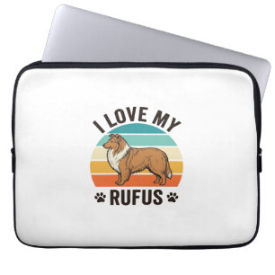 Ich liebe mein Rufus Vintage-Hundedesign_1 Laptopschutzhülle