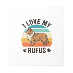 Ich liebe mein Rufus Vintage-Hundedesign_1 Notizblock