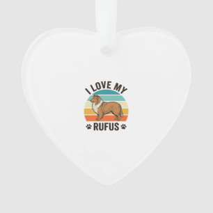 Ich liebe mein Rufus Vintage-Hundedesign_1 Ornament