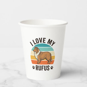 Ich liebe mein Rufus Vintage-Hundedesign_1 Pappbecher