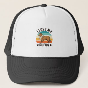 Ich liebe mein Rufus Vintage-Hundedesign_1 Truckerkappe