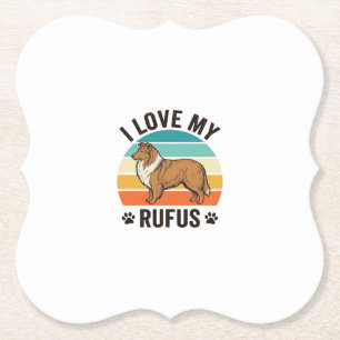 Ich liebe mein Rufus Vintage-Hundedesign_1 Untersetzer