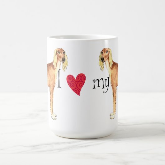 Ich Liebe mein Saluki Kaffeetasse (Mittel)