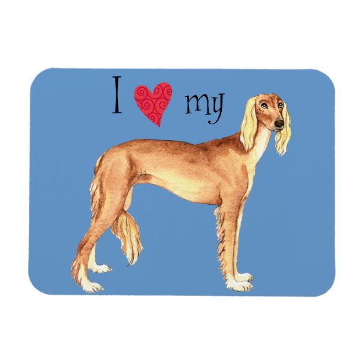 Ich Liebe mein Saluki Magnet (Horizontal)