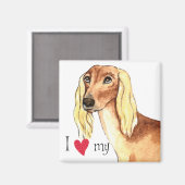 Ich Liebe mein Saluki Magnet (Vorderseite/Rückseite)