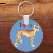 Ich Liebe mein Saluki Schlüsselanhänger (Vorderseite)