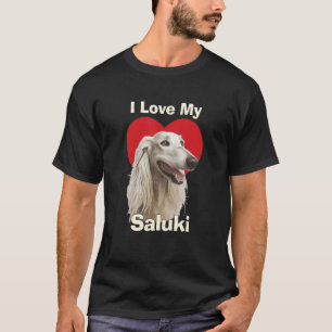 Ich Liebe mein Saluki Welpen Hund T-Shirt