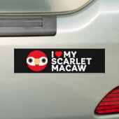 ICH LIEBE MEIN SCARLET MACAW AUTOAUFKLEBER (Auf Auto)
