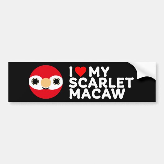 ICH LIEBE MEIN SCARLET MACAW AUTOAUFKLEBER (Vorne)