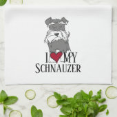 Ich Liebe mein Schnauzer Geschirrtuch (Gefaltet)