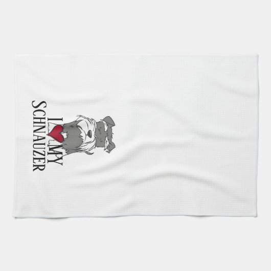 Ich Liebe mein Schnauzer Geschirrtuch (Horizontal)