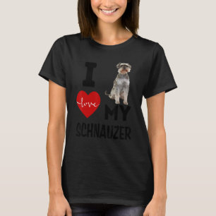 Ich Liebe mein Schnauzer Hund Tierkleid Blk Le T-Shirt