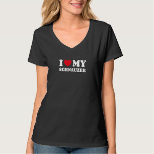 Ich liebe mein Schnauzer-Hundebesitzer-Herz T-Shirt