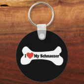 Ich Liebe mein Schnauzer - Hundeknochen Schlüsselanhänger (Vorderseite)