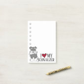 Ich Liebe mein Schnauzer Post-it Klebezettel (Auf Schreibtisch)