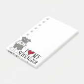 Ich Liebe mein Schnauzer Post-it Klebezettel (angewinkelt)