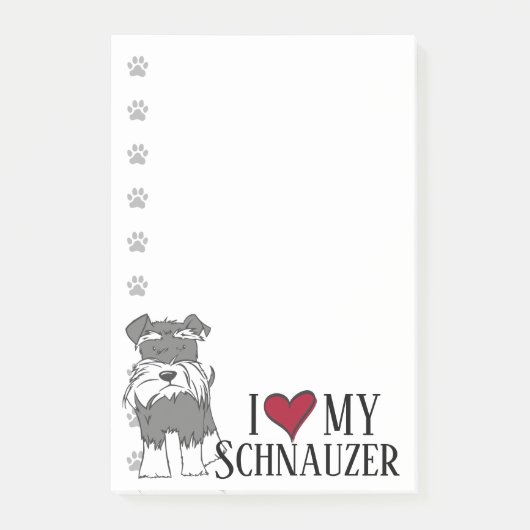Ich Liebe mein Schnauzer Post-it Klebezettel (Vorderseite)