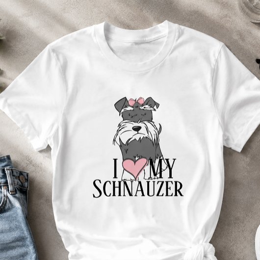 Ich Liebe mein Schnauzer-T - Shirt