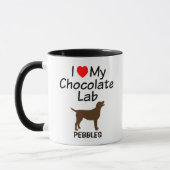 Ich Liebe mein Schokolade Labrador Hund Tasse (Links)